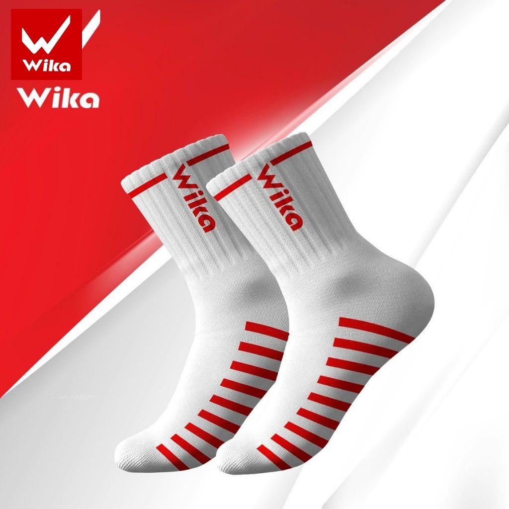 Tất Nam Cao Cổ WIKA Basic Kẻ, Màu Trắng Nổi Bật, Chất Liệu Dệt Dày Dặn, Mềm Mại, Có Co Giãn Thoáng Khí TATBASIC