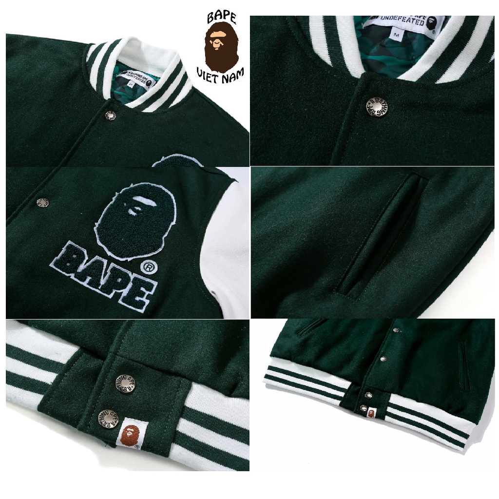 Áo khoác bóng chày Bape, Bomber Jacket Bape x UNDFTD, chất liệu Da Cotton, Oder 15 ngày hàng về BapeVN
