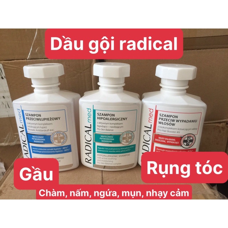 Dầu Gội Radical cho tóc rụng, tóc gầu, tóc chàm ngứa