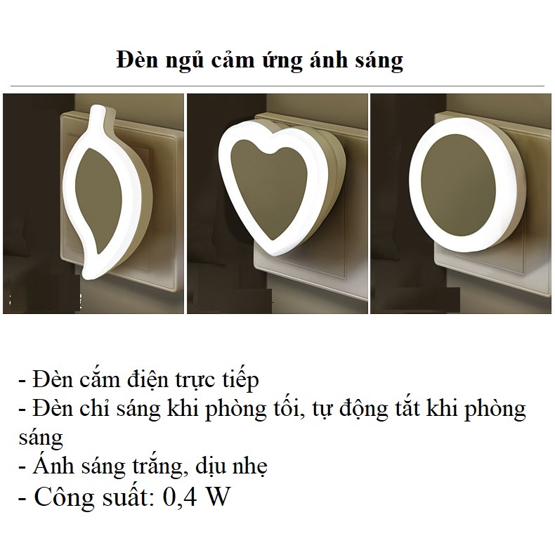 Đèn ngủ LED cảm ứng ánh sáng tự động bật tắt nhiều màu Gooo store