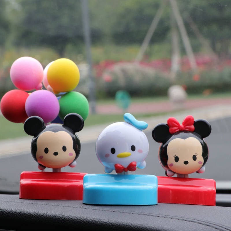 Creative Cute Mickey Minnie Dashboard Ornament Decoration Bobblehead for Car Beautiful Interior Design High-End Female Auto department store supplies