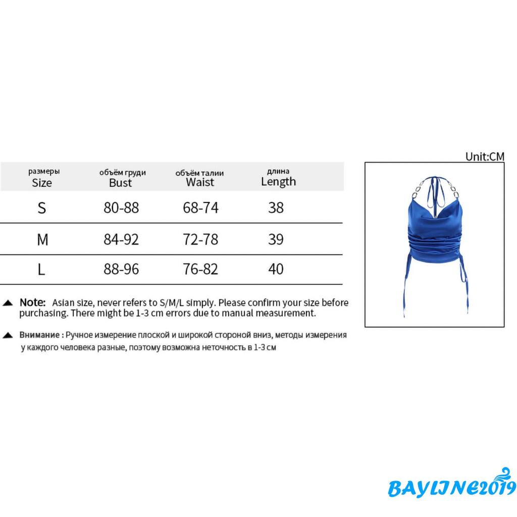 Áo Crop Top Cổ Yếm Không Tay Hở Lưng Màu Trơn Phối Dây Xích Kim Loại Thời Trang Mùa Hè Dành Cho Bạn Nữ