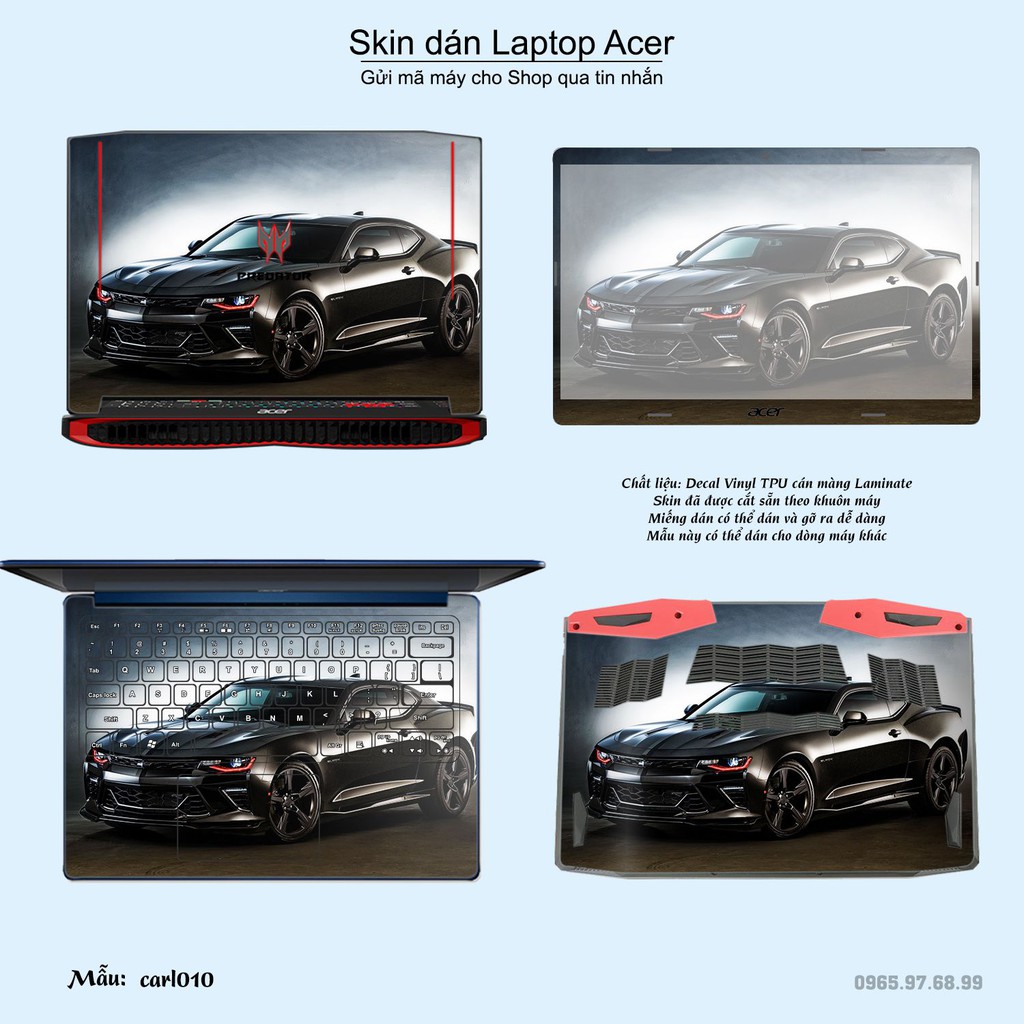 Skin dán Laptop Acer in hình xe hơi (inbox mã máy cho Shop)