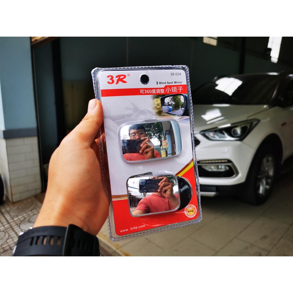 Combo 2 Gương Cầu Lồi Chữ Nhật 3R 3R-054 6cm Mở Rộng Tầm Nhìn Hạn Chế Điểm Mù