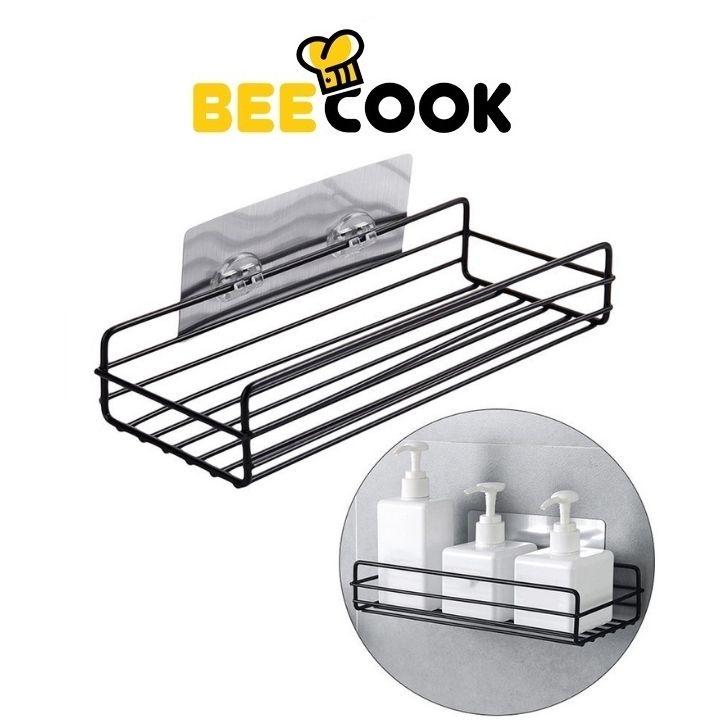 Combo 2 Kệ Để Đồ Nhà Tắm Hình Chữ Nhật BEECOOK Chất Liệu Sắt Sơn Tĩnh Điện Chịu Lực Tốt Tặng Kèm Miếng Dán