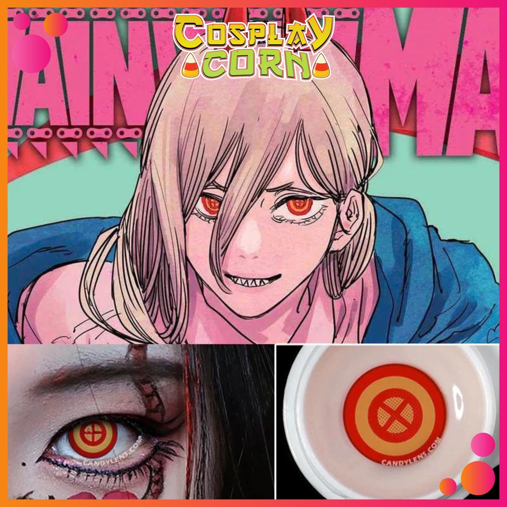 Kính áp tròng hóa trang nhân vật anime, lens cosplay Chainsaw man Power Makima