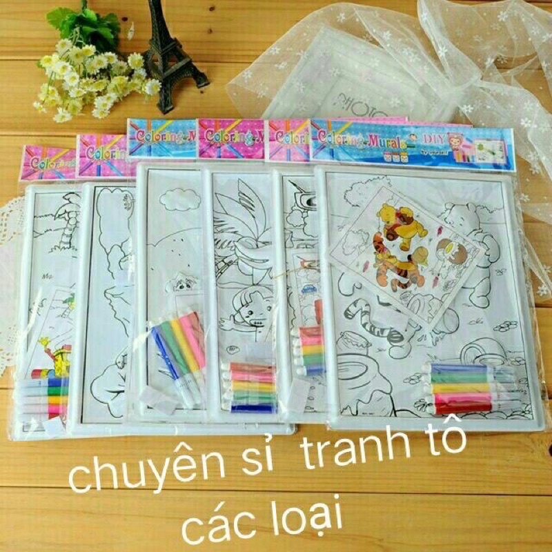 Tranh tô màu 3d tranh nổi nhựa 3đ