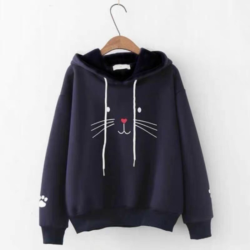 Áo khoác, áo hoodie unisex nam nữ nỉ ngoại râu chuột dễ thương năng động thời trang học đường