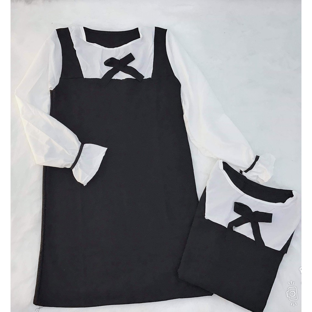 Váy phối sơ mi nơ cổ dễ thương KAN2412 | BigBuy360 - bigbuy360.vn