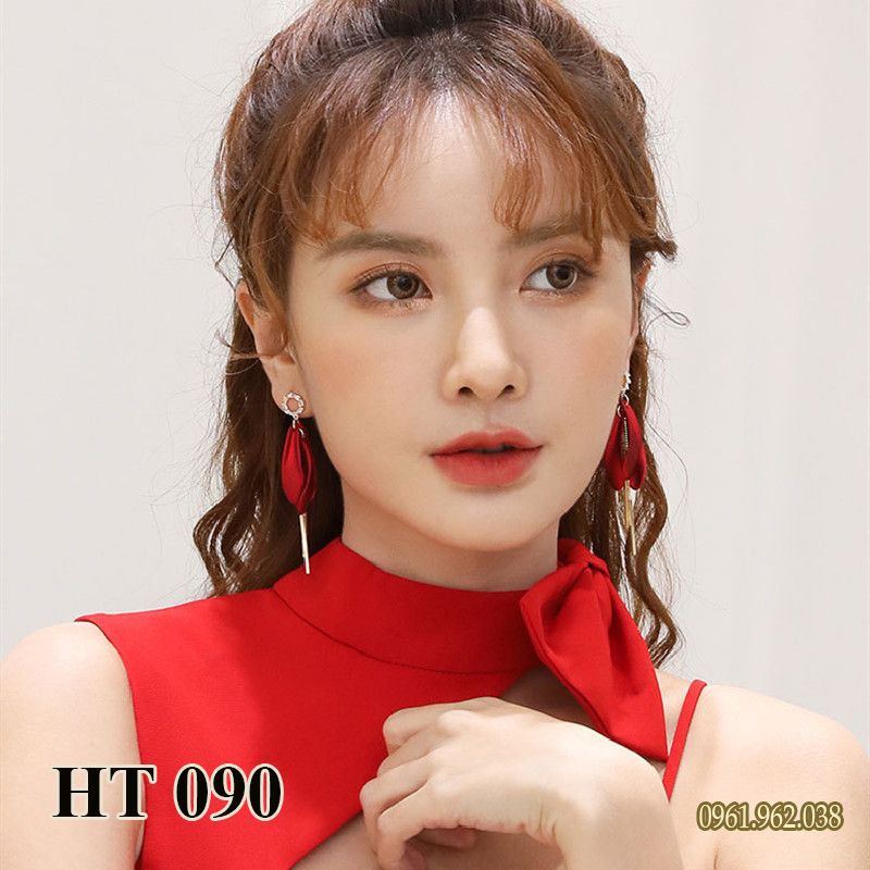 Khuyên tai bông tai nữ Màu Đỏ xinh xắn BT0141 - Kimstore66