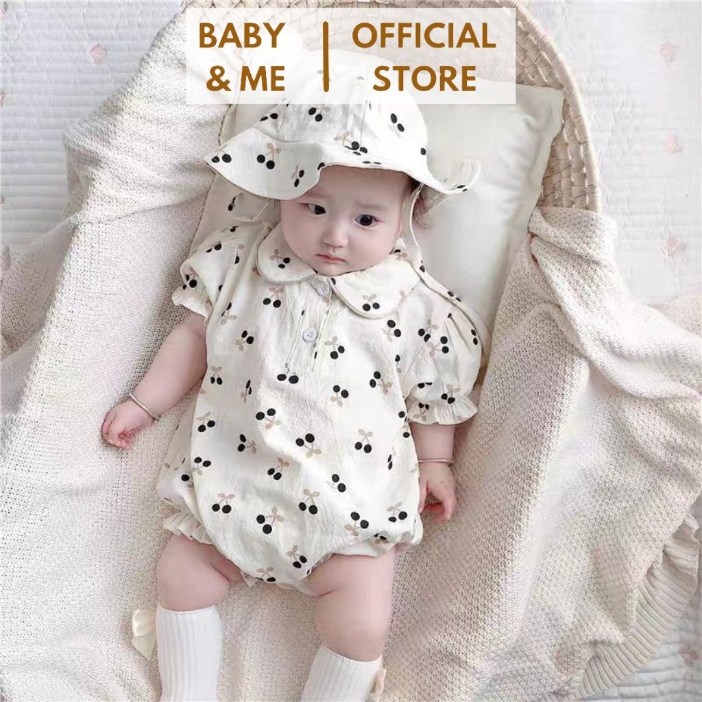 Bộ Hoa Cộc Tay Cho Bé Gái Kèm Mũ Siêu Xinh ( 7-15 kg ) Hàng Quảng Châu Loại 1