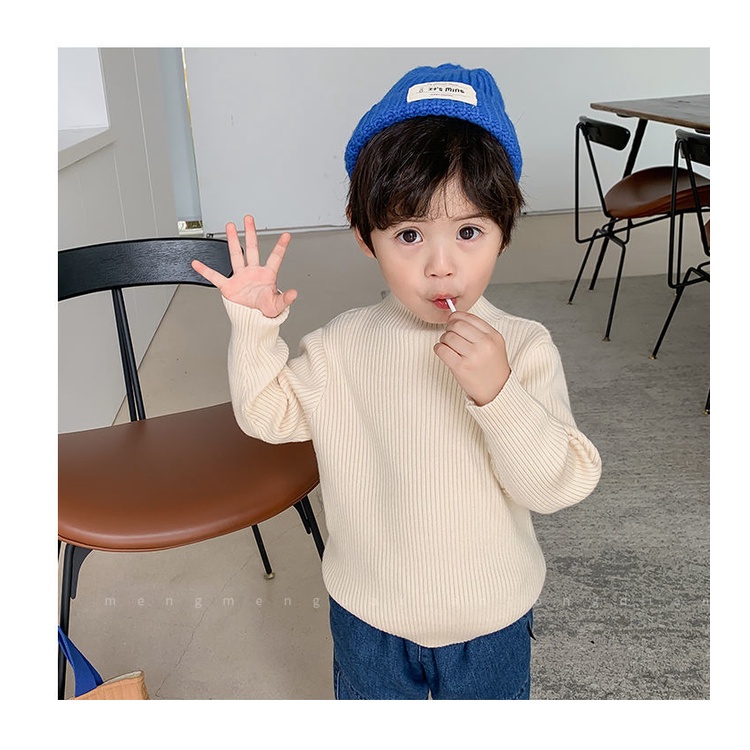 Áo sweater chui đầu vải nhung phong cách Hàn Quốc màu sắc thời trang mùa đông cho bé trai