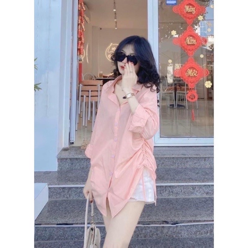 ÁO SƠ MI TAY DÀI RÚT DÂY DÁNG CHUẨN XINH SMRD111