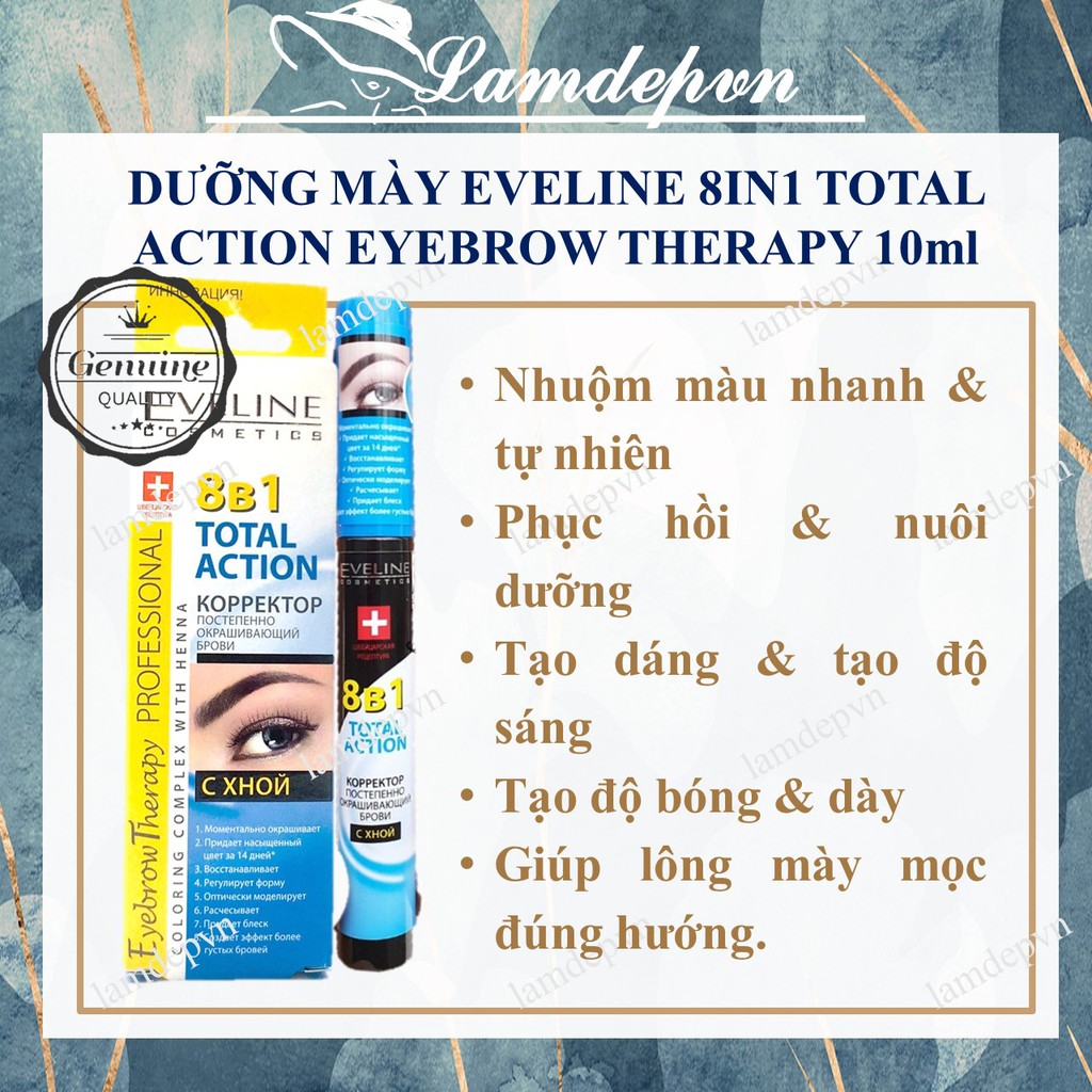 Dưỡng Lông Mày Eveline 8in1 Giúp Nuôi Dưỡng Chân Mày Dày Và Rậm