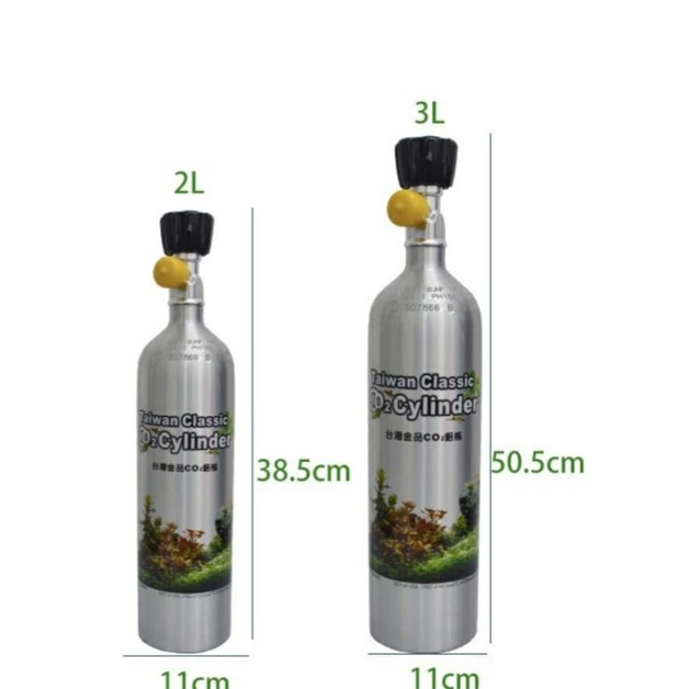 Bình CO2 Nhôm Taiwan 3L - Bình Co2 Thủy Sinh 3 Lít