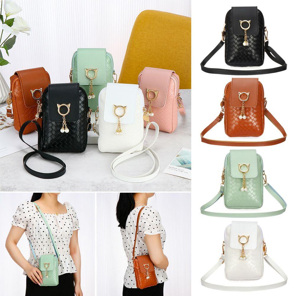 Túi Đựng Điện Thoại Dạng Dệt Phối Núm Tua Thời Trang