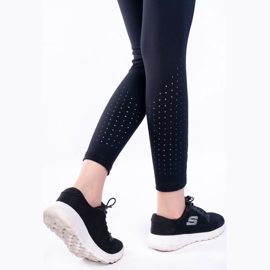 Quần Legging Dáng 7/8 Befree Livan Sport Cạp Cao Co Giãn Màu Đen