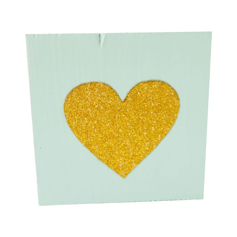 Tấm Gỗ Mềm Lắp Ráp Hình Trái Tim Màu Vàng Kim Lấp Lánh Trang Trí Phòng Bé