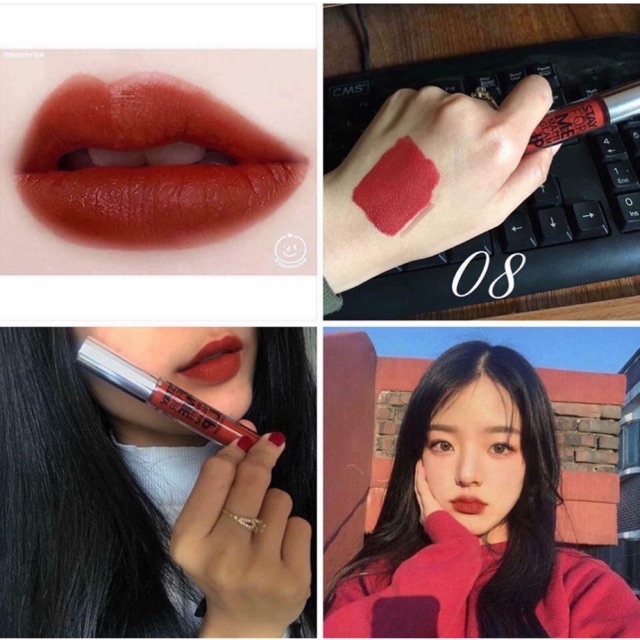 [FREE SHIP] Son Kem Lỳ Stay For me 08 Đỏ gạch