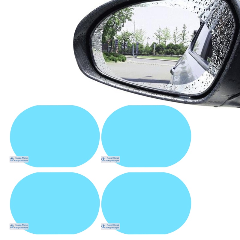 4 Miếng Phim Dán Bảo Vệ Kính Chiếu Hậu Xe Hơi Chống Nước Mưa Tiện Dụng