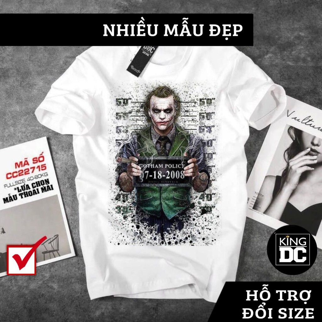 Áo Thun Nam Nữ KING DC Áo Phông Tay Ngắn Cổ Tròn In Hình JOKER Mạnh Mẽ Cực Chất Chất Vải Đẹp Hàng May Xuất Xưởng KING DC