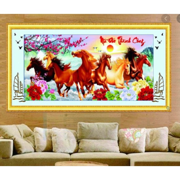 TRANH THÊU KÍN MÃ ĐÁO THÀNH CÔNG MN0012 (150X73) MN0013 (195 X95 )