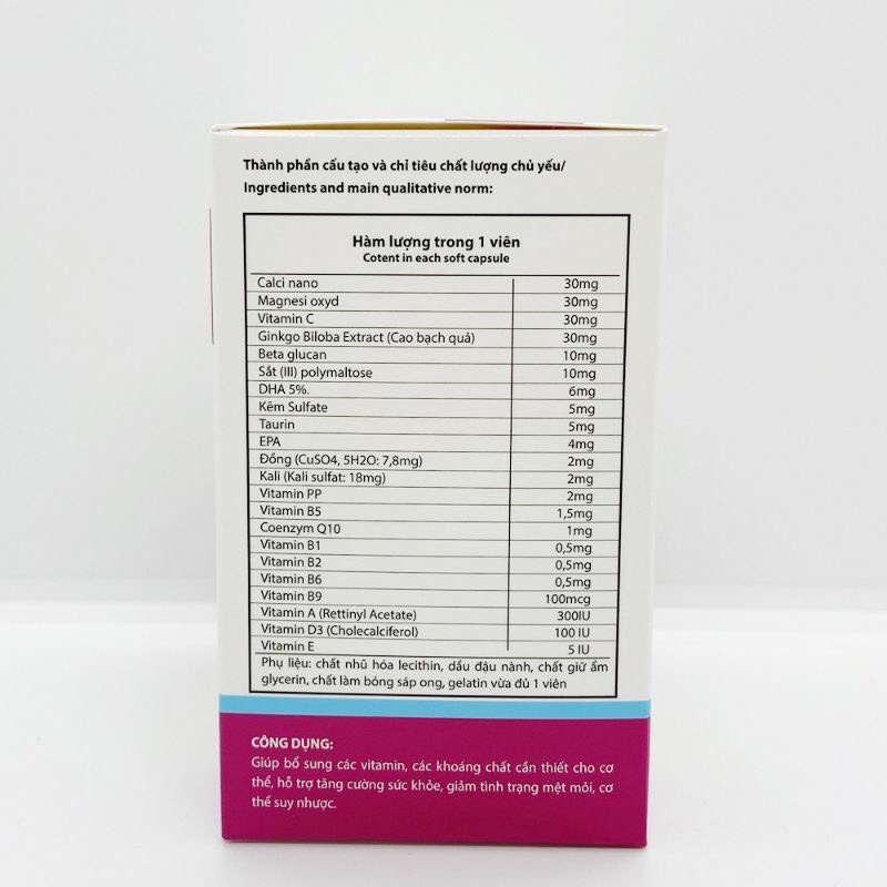 Vitamin tổng hợp PHARVITA hộp 100 viên giúp bồi bổ cơ thể,tăng sức đề kháng.
