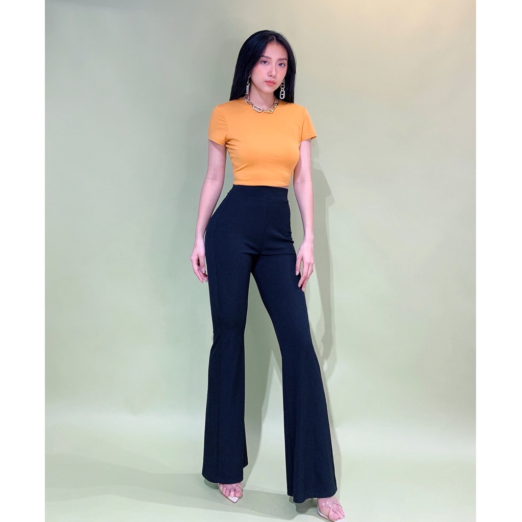 Quần Ống Loe Nữ BUSY Len Tăm Chun Co Giãn QOL3