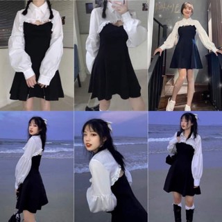 Set váy hai dây kèm sơmi