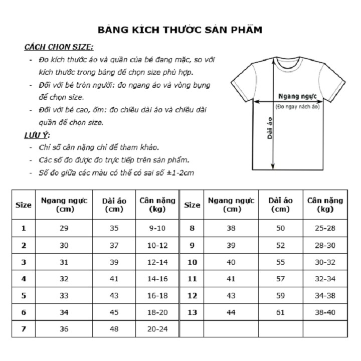 Áo thun xược in hình cho bé gái từ 9kg đến 40kg