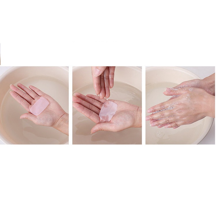 Set 50 Xà Bông Giấy Du Lịch 1 Lần Rửa Tay Dạng Miếng Tiện Lợi Nhiều Màu Sắc Faco