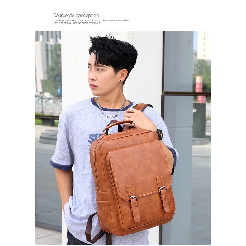 Balo da đứng form nam nữ đi làm đi học đựng laptop 13 inch đến 16.5 inch