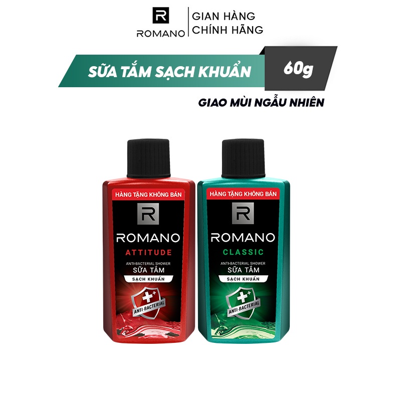 [GIFT] Sữa tắm Sạch khuẩn 60g Romano Classic/Attitude