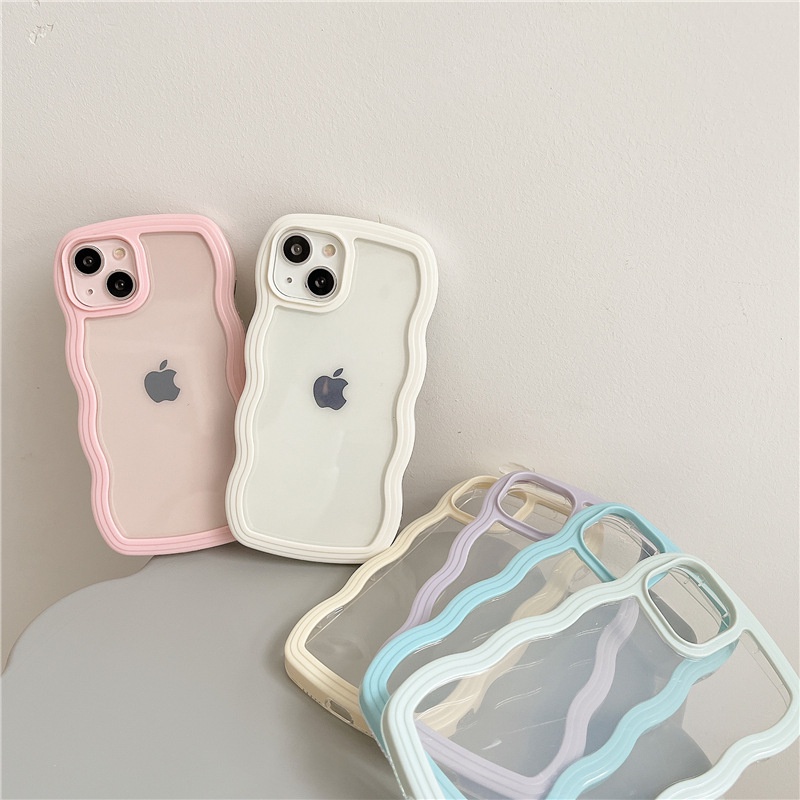 Ốp Điện Thoại Màu Kẹo Ngọt Họa Tiết Đơn Giản Cho iPhone 13 12 11 pro max X XS 7 / 8 Plus