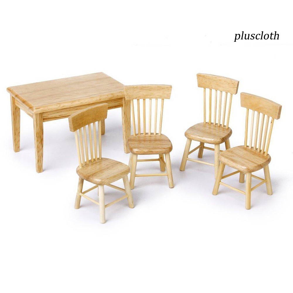 Bộ 5 bàn ghế đồ chơI tỉ lệ 1: 12 cho nhà búp bê