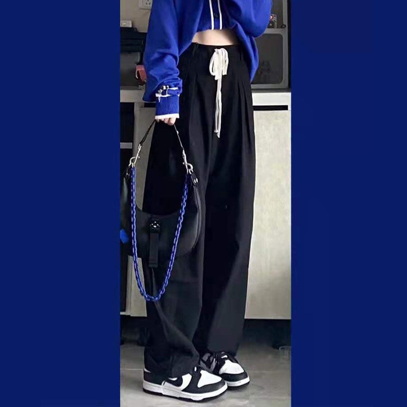 Set áo khoác cardigan màu xanh dương và quần ống rộng thời trang cho nữ