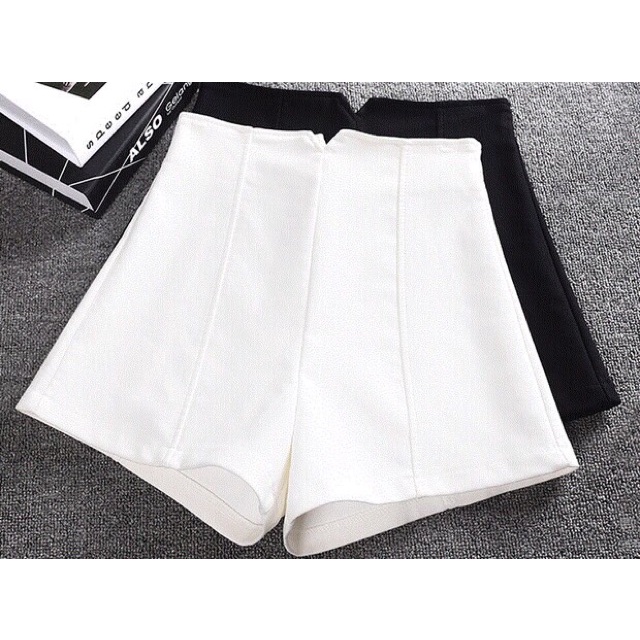 Quần short kaki nữ lưng cao chữ V BASIC chất dày mịn hàng chuẩn shop Trend Fashionista