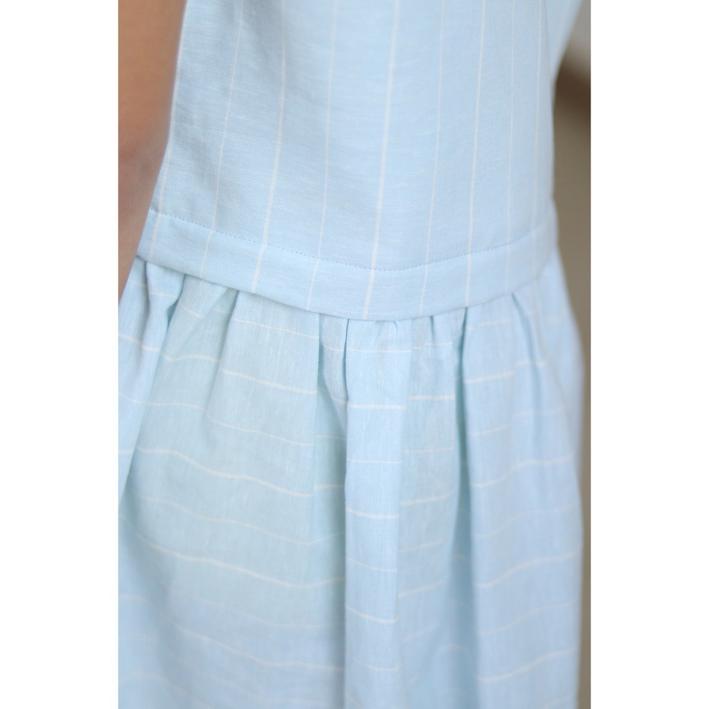 Đầm bé gái Linen nơ vai từ 10kg - 45kg K117