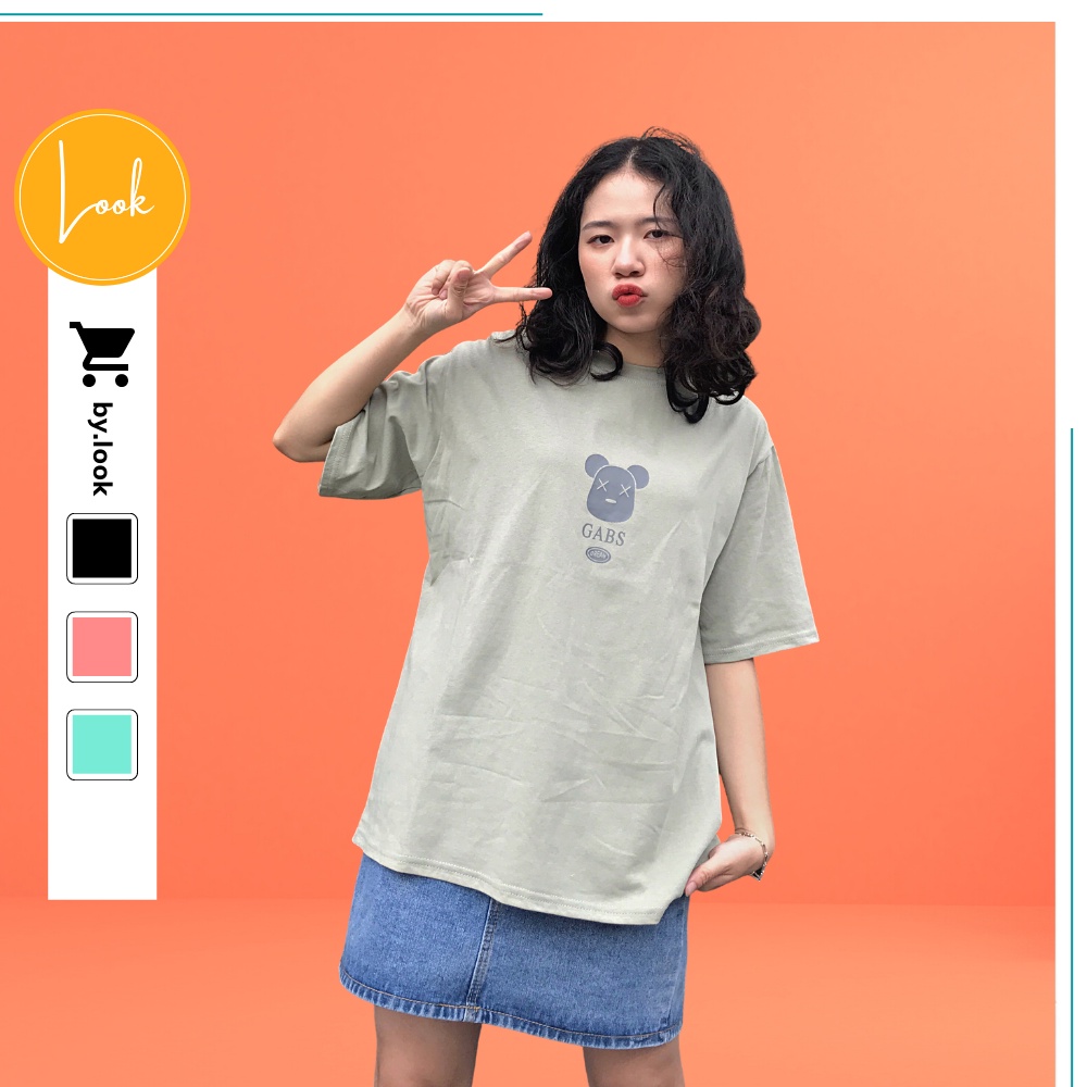 Áo thun unisex LM Bear in 2 mặt phông tay lỡ nam nữ form rộng Freesize | BigBuy360 - bigbuy360.vn