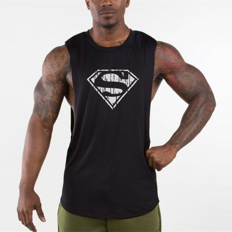 Áo sát nách vải cotton tập thể thao cho nam