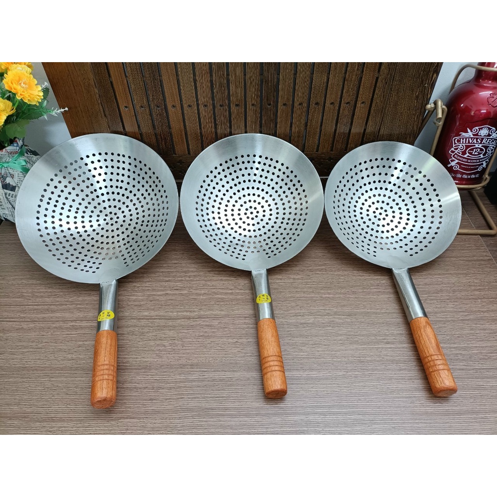 Vợt Xương Inox 304 Cán Gỗ Size 24cm-30cm