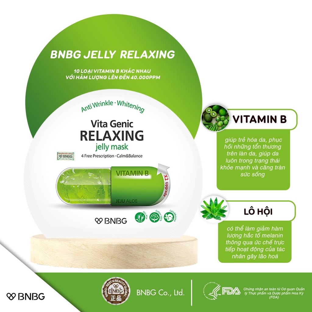 Combo 10 mặt nạ Vitamin B BNBG giúp thư giãn và phục hồi da BNBG Vita Genic Relaxing Jelly Mask - Be Glow Beauty