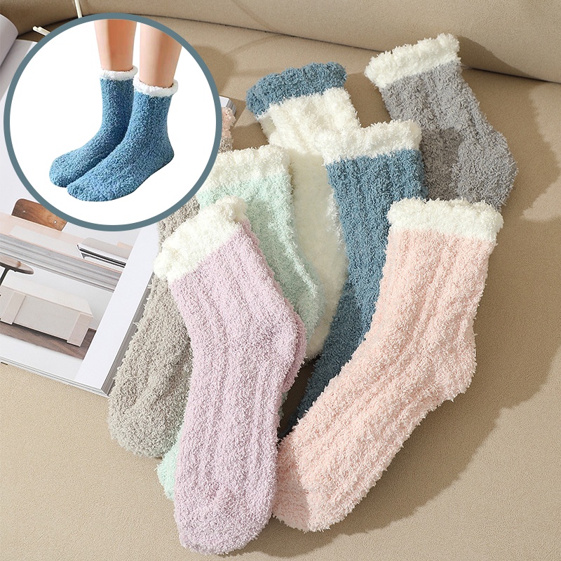 Vớ Lông Cừu San Hô Thấm Hút Mồ Hôi Thiết Kế Đơn Giản Thời Trang Cho Nữ