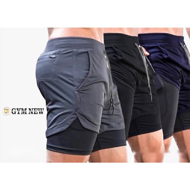 Quần thể thao 2 lớp đạp xe thể thao unisex - QS2