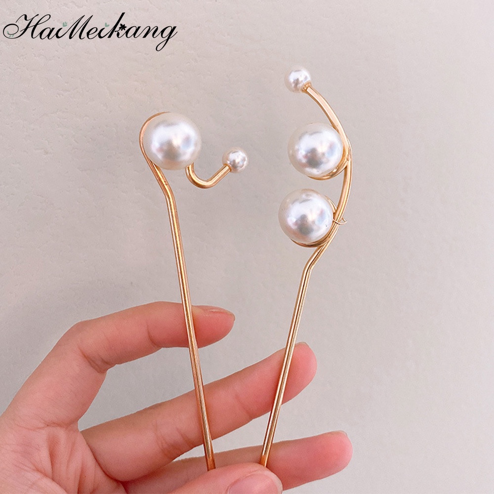 Trâm cài tóc Haimeikang đính ngọc trai giả thanh lịch cho nữ