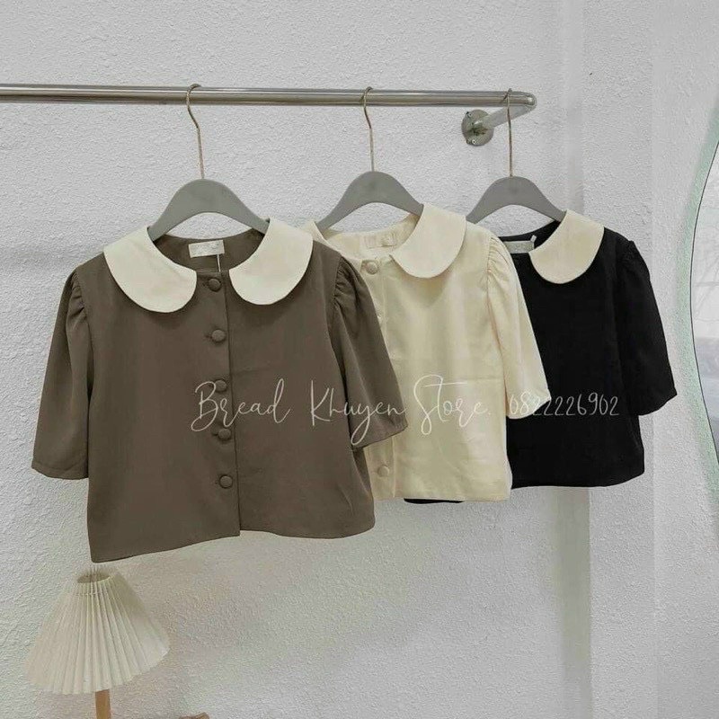 Áo sơ mi cổ sen vintage nhiều màu 💕💕💕💕S9877i