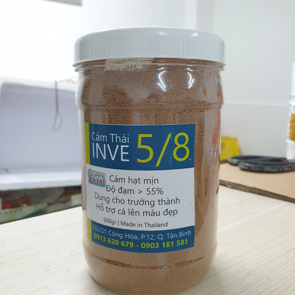 Cám Thái INVE 5/8 -Thức Ăn Cao Cấp Cho Cá Guppy, Betta, trọng lượng 500g và 1kg