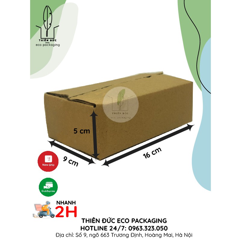 COMBO 50 THÙNG CARTON 16x9x5 CM 16x10x5 cỡ nhỏ GIÁ RẺ - BAO BÌ XANH Hộp giấy dùng đựng hàng, lưu trữ, chuyển nhà