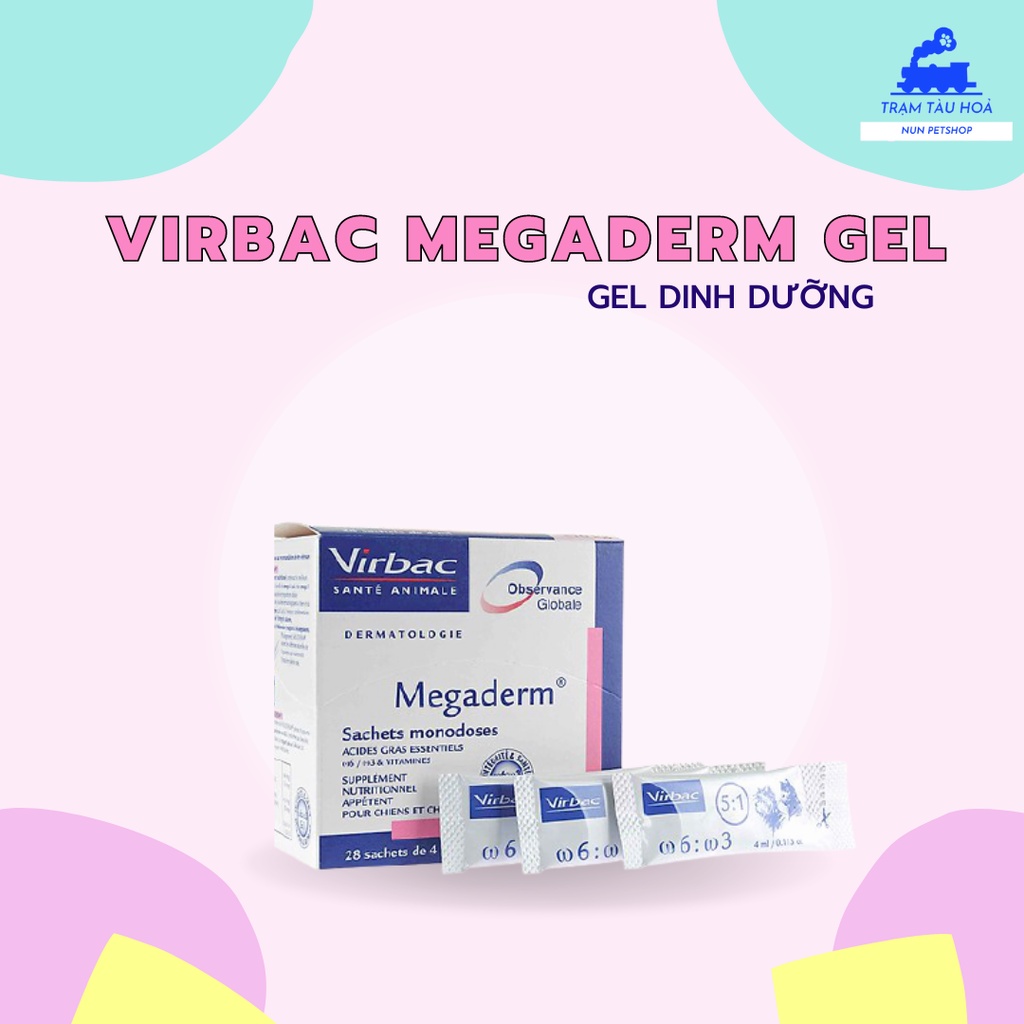 GEL DINH DƯỠNG VIRBAC MEGADERM GIÚP MƯỢT LÔNG, DA, GIẢM NGỨA CHO PET THÚ CƯNG CHÓ MÈO