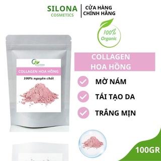 Bột đắp mặt collagen cánh hoa hồng tươi cao cấp - trắng da, mờ thâm - SILONA